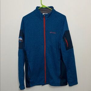 Spyder Textured Knit Fleece Jacket – Blue, Men’s L